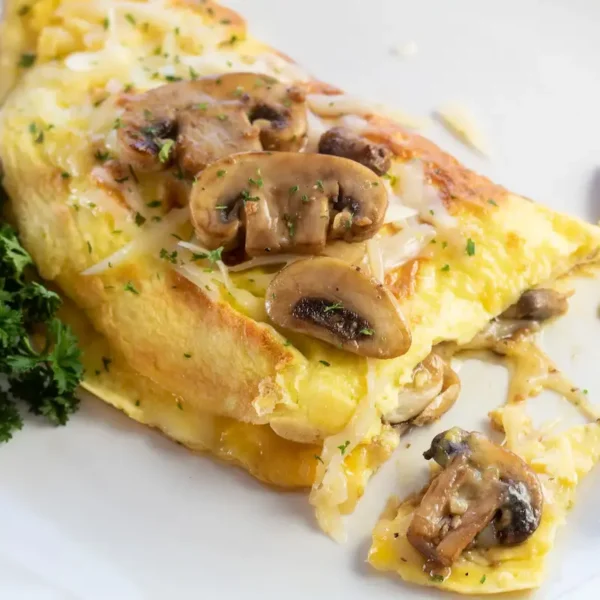 Mushroom and Swiss Omelet